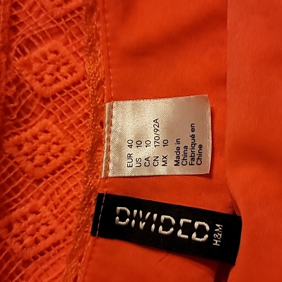 MACRAME boho y2k neon tangerine pull on detail hem dress - Picture 10 of 10